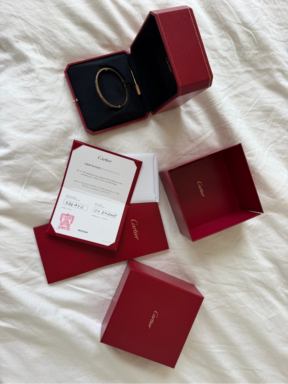 Cartier Gold Love Bracelet with Red Box & Certificate (19cm)